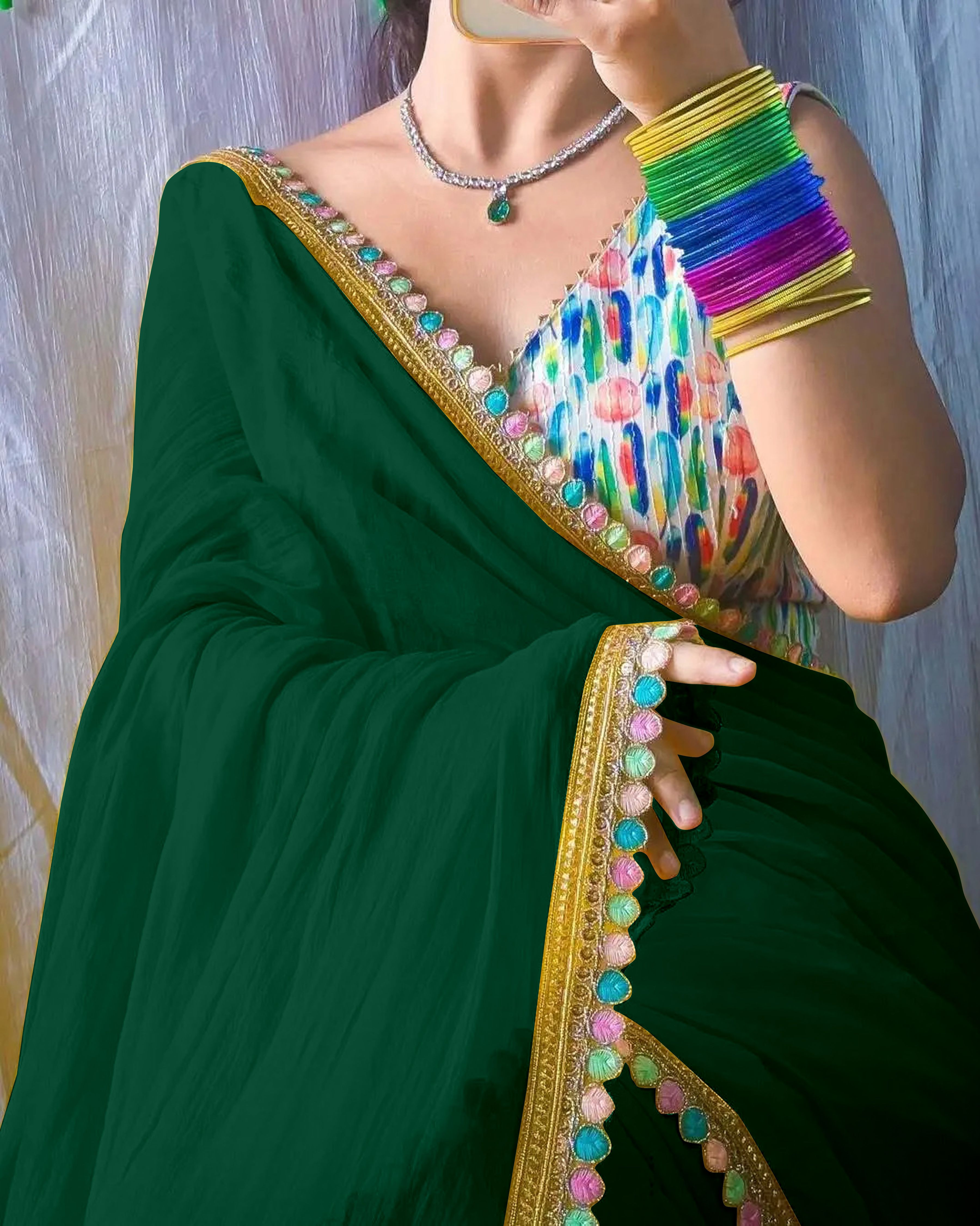 Applique Bollywood Georgette Saree-image-19