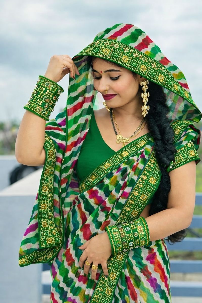 Ombre Bollywood Georgette Saree-image-49