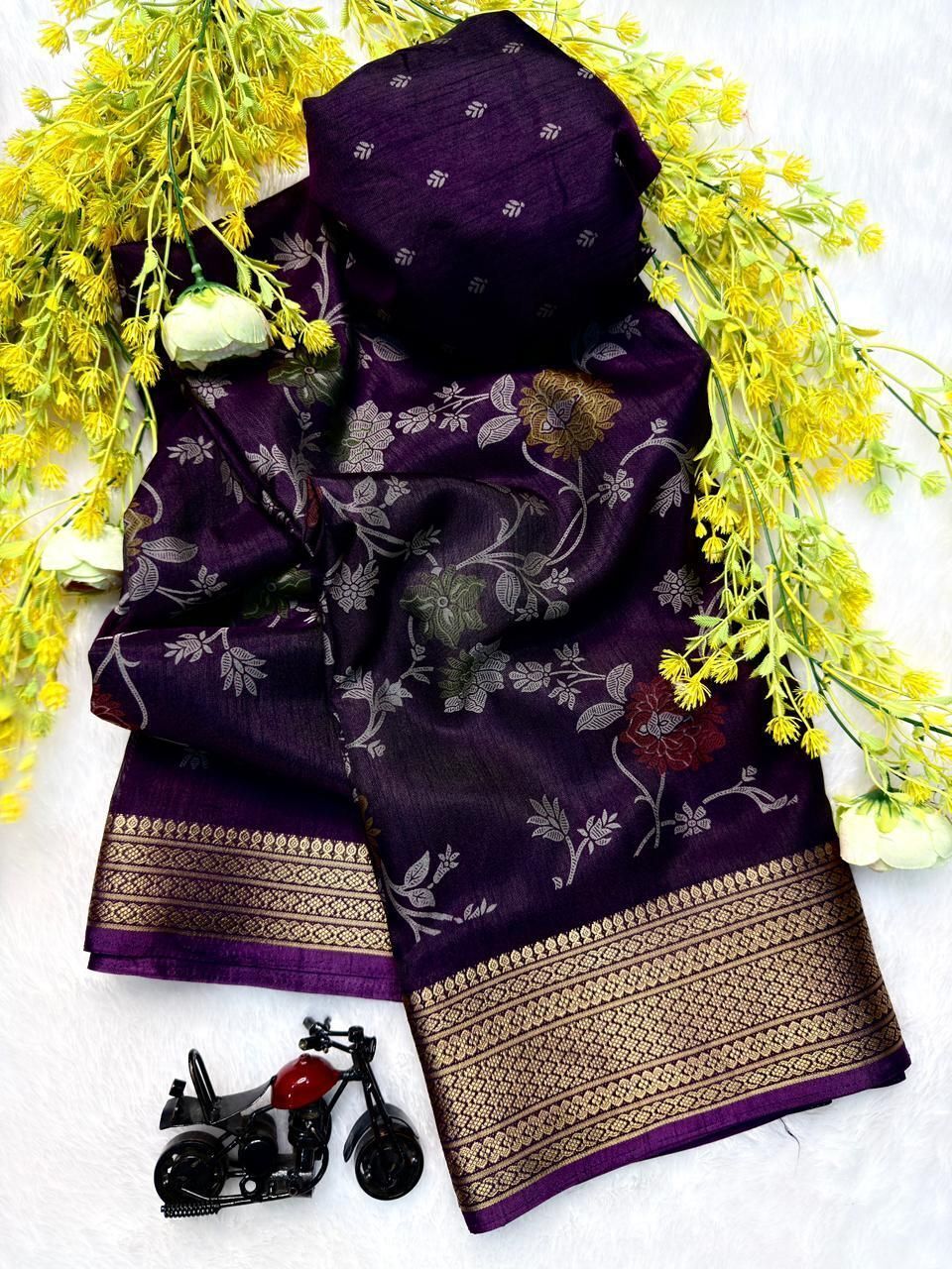 Woven Bollywood Silk Blend Saree-image-7