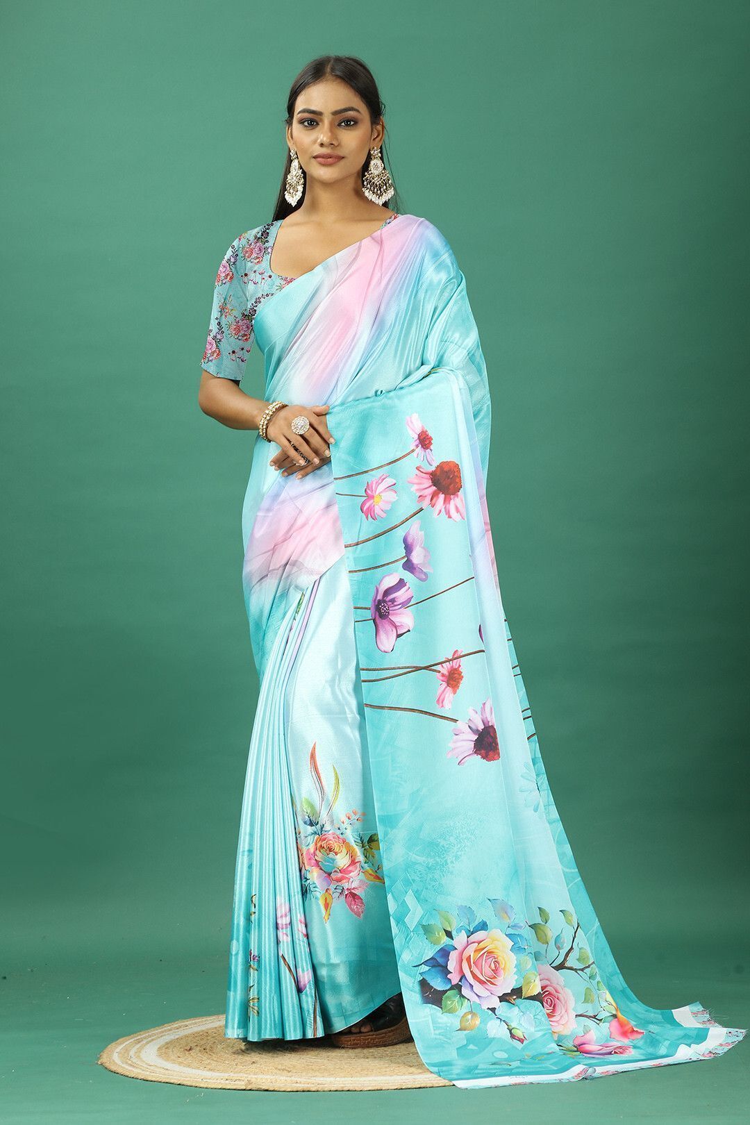 houseofcommon Embroidered Bollywood Polyester Saree-picture-20