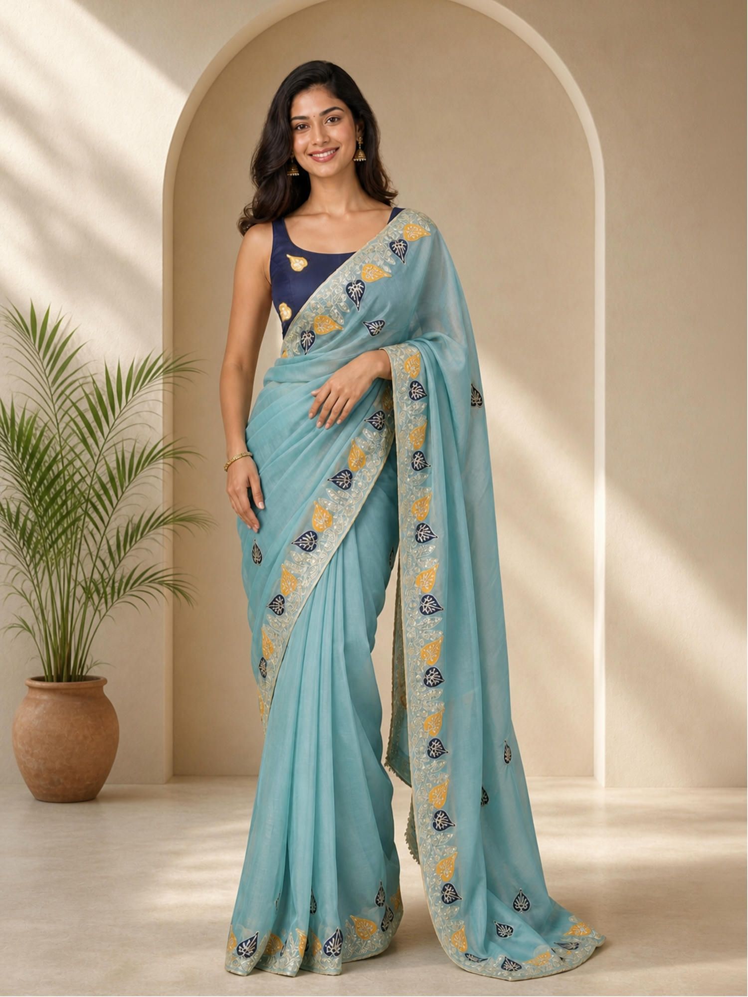 samantha Embroidered Bollywood Satin Saree-picture-30