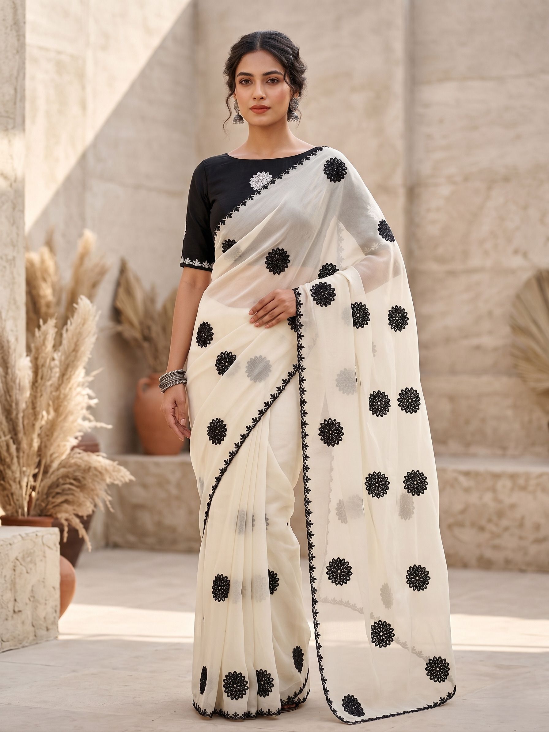 jishaa Printed Daily Wear Jimmy Jimmy Saree-picture-1