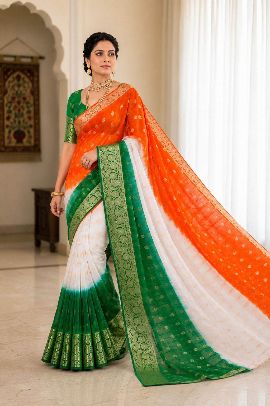aarunika ic Tie-Dye Bollywood Organza Saree-picture-16