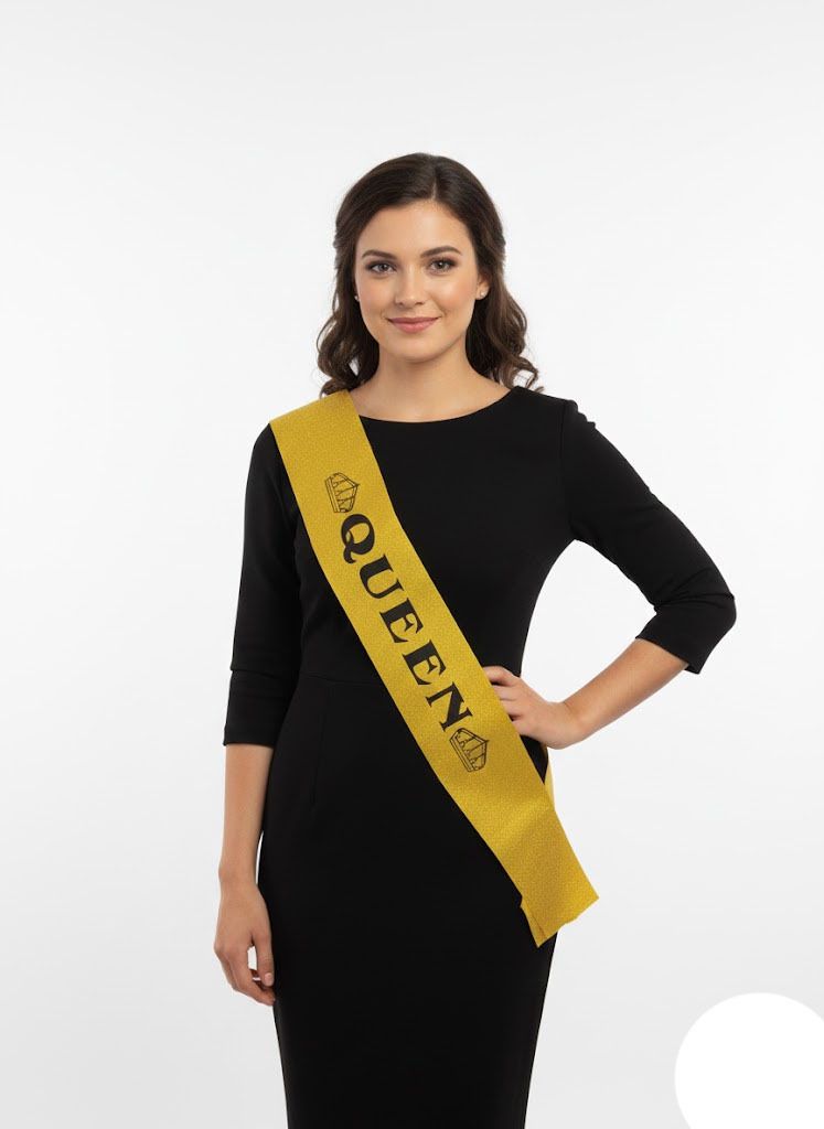 soi Gold Glitter Queen Sash with Black Lettering - Birthday Party Prop for Women-picture-15