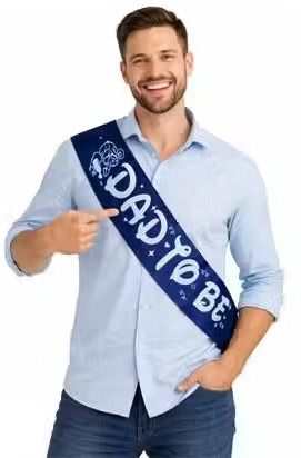 soi Premium Royal Blue "Dad To Be" Satin Sash for Baby Shower & Party Decorations-picture-42