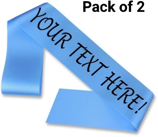 gobuy Customised Sky Blue Satin Sash with Name & Logo Print | Personalized Sash-picture-11