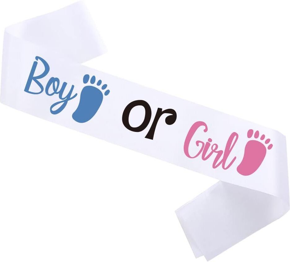 zyozique 1 Pc Baby Shower White Sash, Boy or Gril Sash | Sash for Mom - Mommy To Be, Sash-picture-35