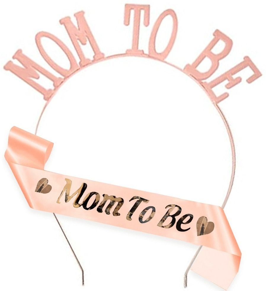 poptheparty Baby Shower Mom To Be Satin Sash Tiara Headband Set Gender Reveal Party Supplies-picture-12