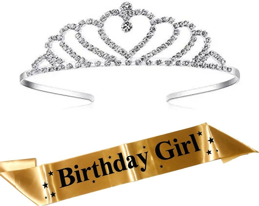 curated cart Heart Designed Crown With Birthday Girl Gold Sash For Girls and Women's-picture-13