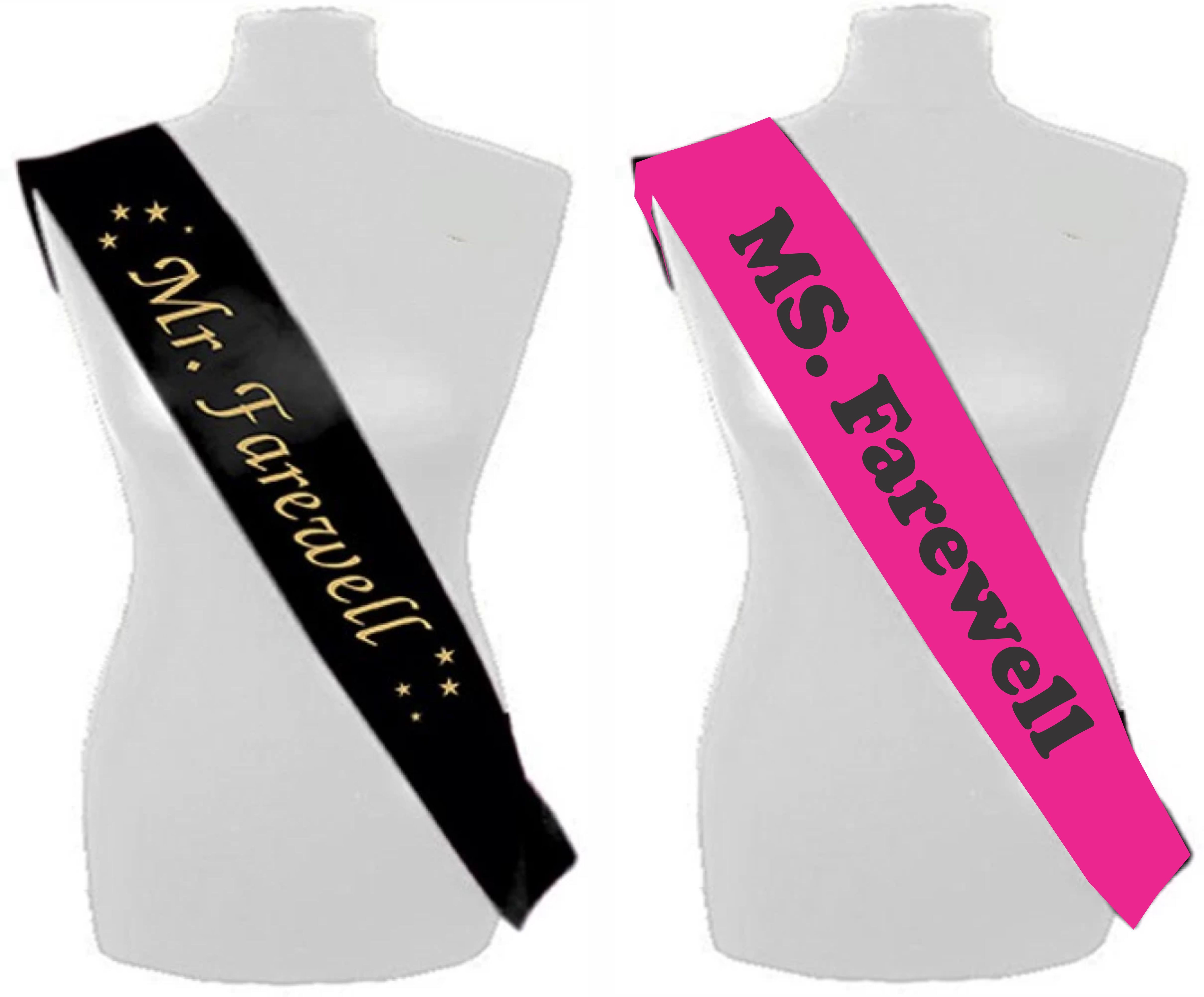 Mr. Farewell & Miss Farewell Sash for Boys & Girls (Pack of 2)