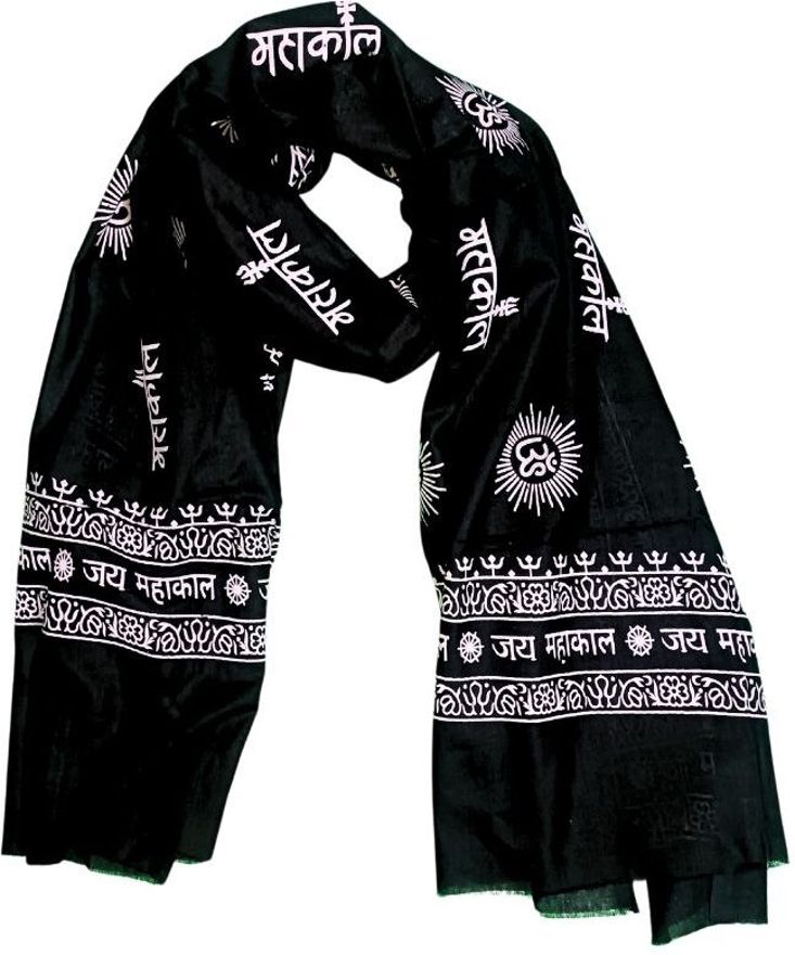 nexalane Graphic Print, Printed Pure Cotton Men Black Scarf-picture-43