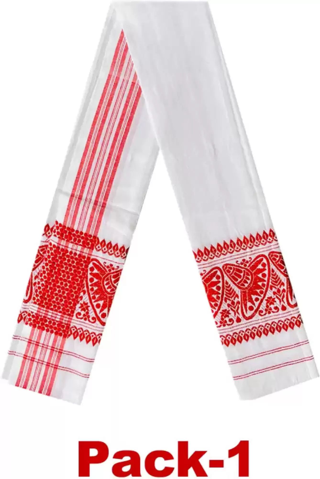 namal Embroidered Polycotton Men Red, White Scarf-picture-44