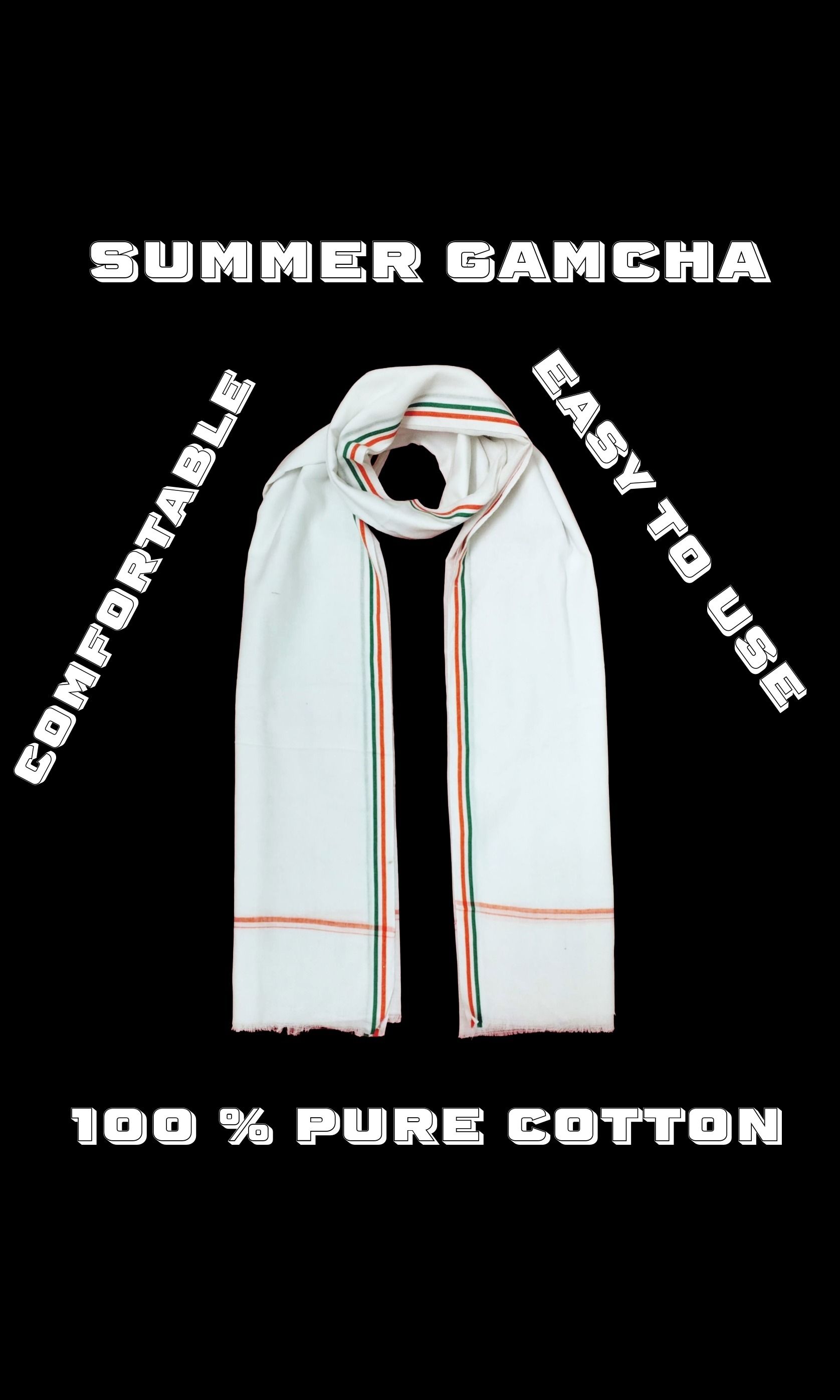 Solid Pure Cotton Men White Scarf-image-17