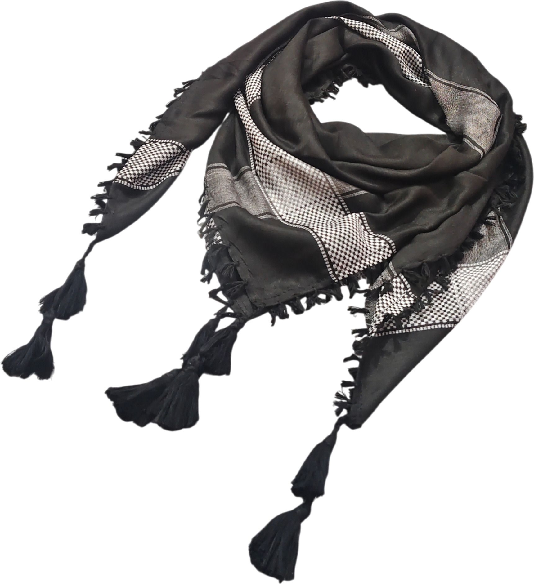 bakkah Striped Cotton Blend Men Black, White Scarf-picture-42