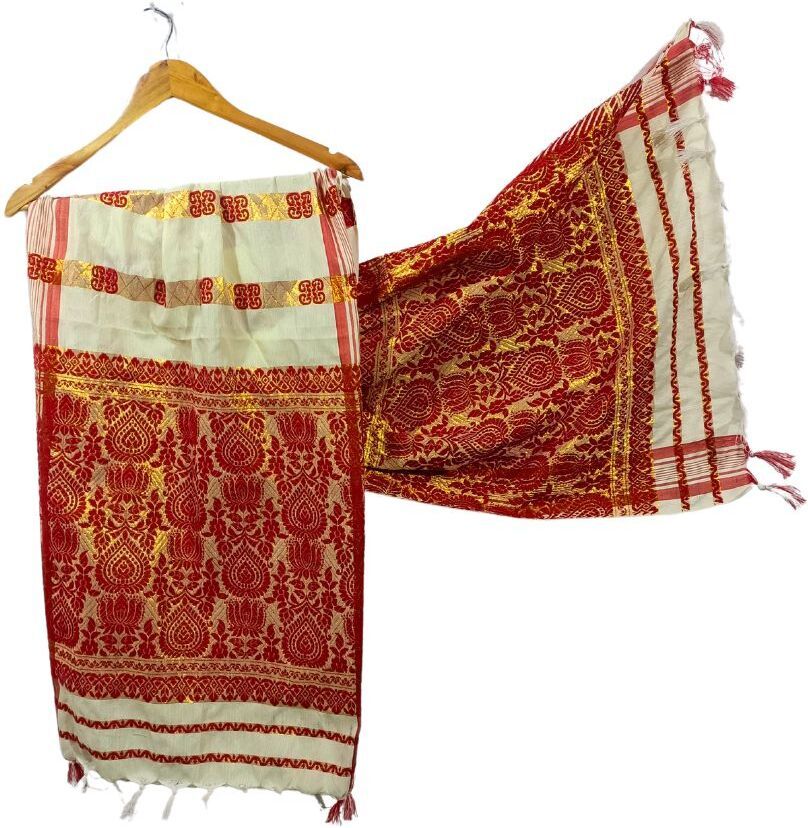 fabricium Self Design, Woven Polycotton Men Red, Beige Fancy Scarf, Scarf-picture-17