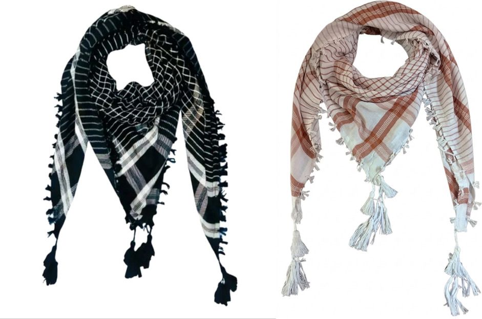Checkered Cotton Blend Men Blue, White, Brown Fancy Scarf, Scarf, Stole-image-16