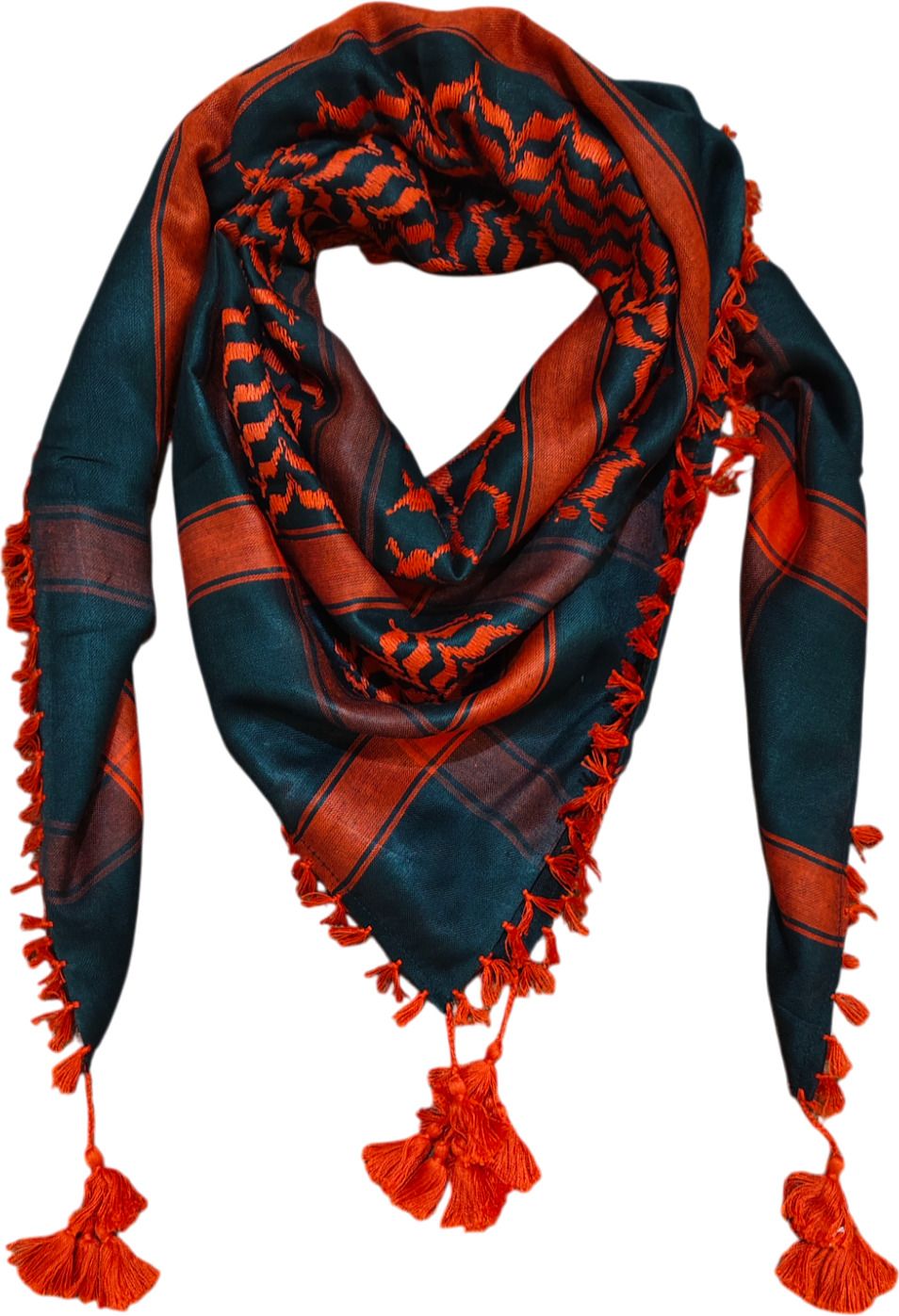 Checkered Cotton Blend Men Black, Red Fancy Scarf, Scarf, Stole, Faux Turtleneck Neck Cover