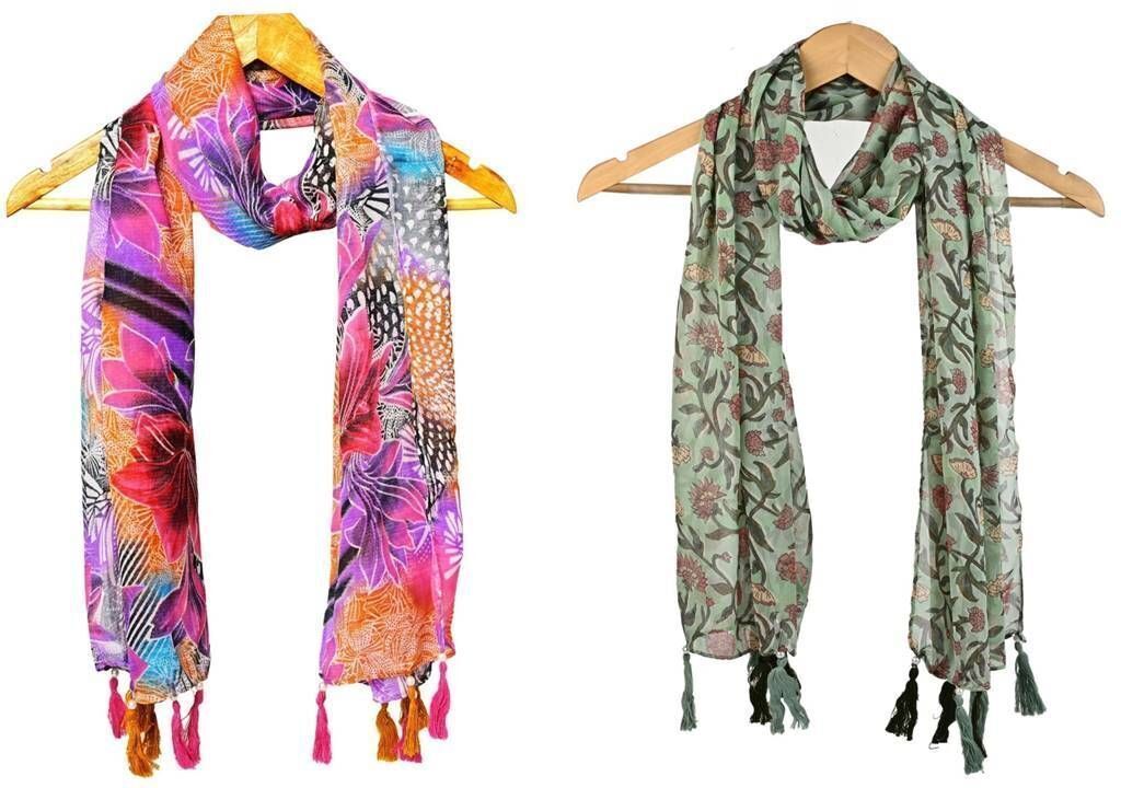 mss Printed Chiffon Women Multicolor Scarf, Stole, Fancy Scarf-picture-30
