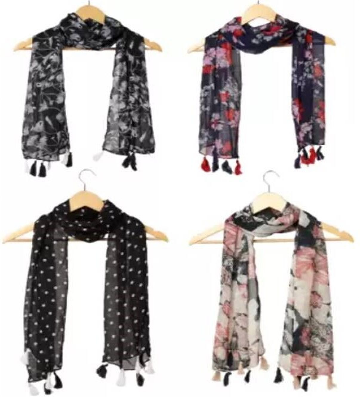 xmsfashion Printed Chiffon Women Multicolor Scarf, Stole, Fancy Scarf-picture-24