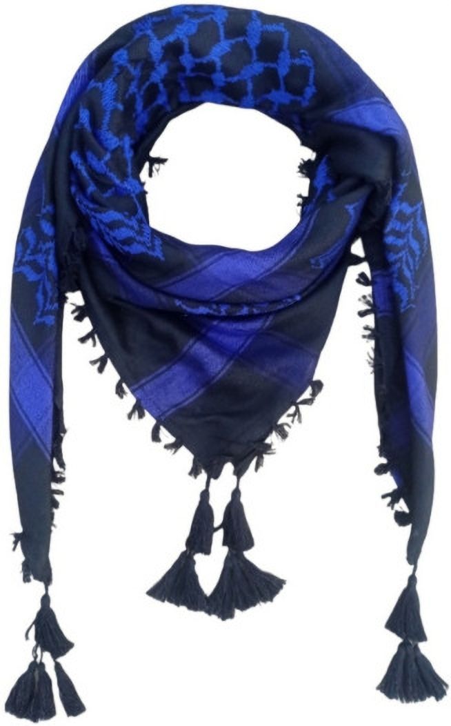 Embroidered Polycotton Men Blue, Black Fancy Scarf, Scarf, Stole, Faux Turtleneck Neck Cover