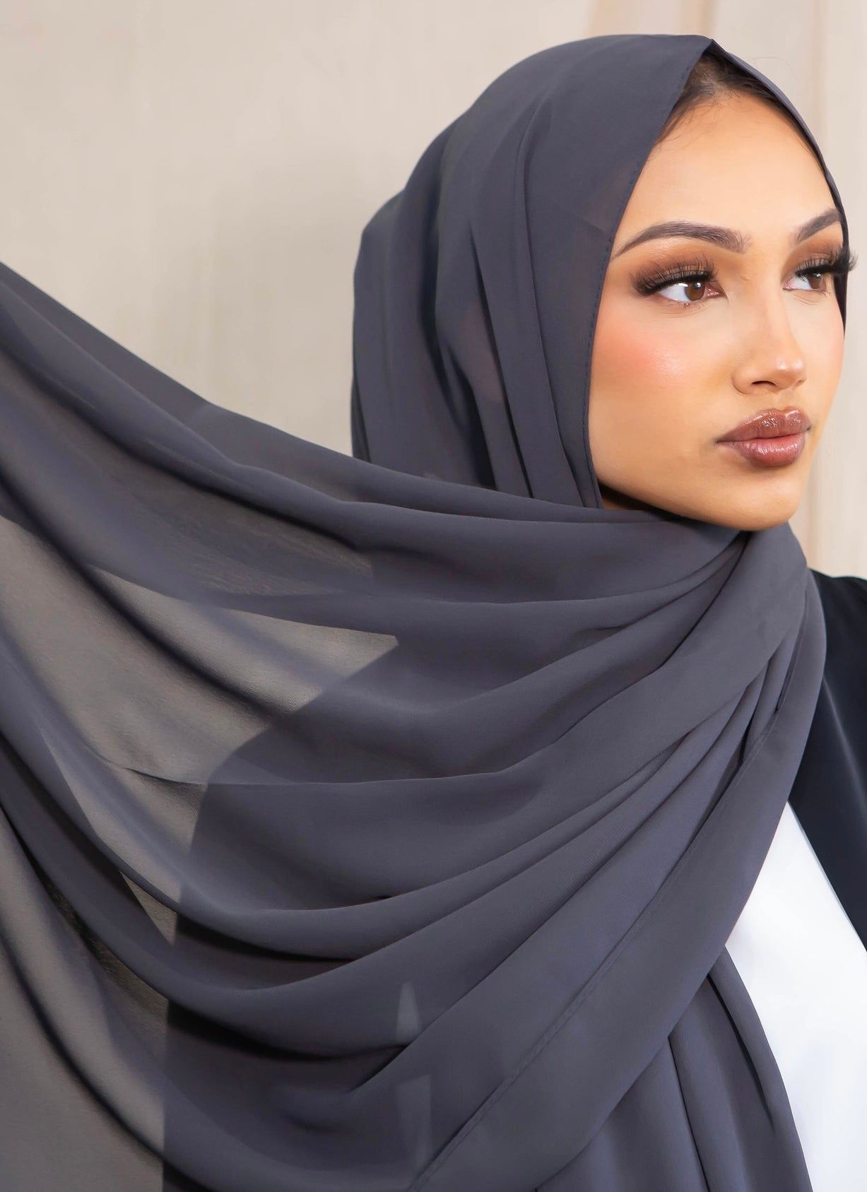 Solid Georgette Women Grey Faux Turtleneck Neck Cover, Scarf, Bluetooth Scarf, Fancy Scarf-image-42