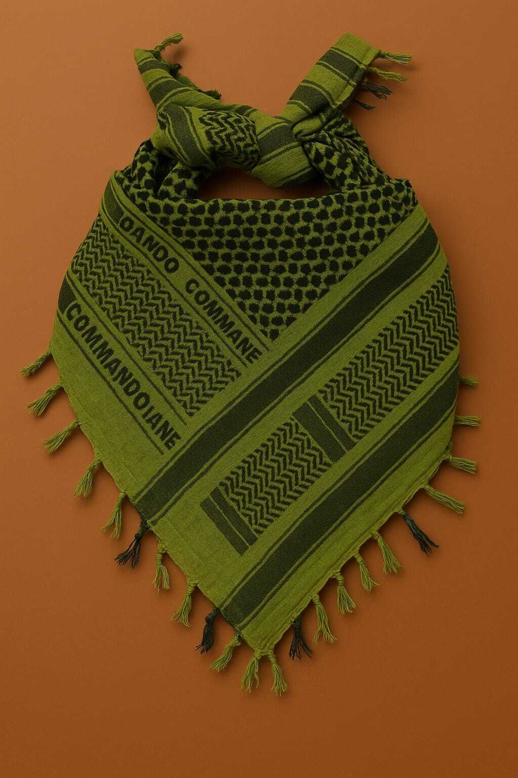 Solid Cotton Blend Men Green Scarf-image-3
