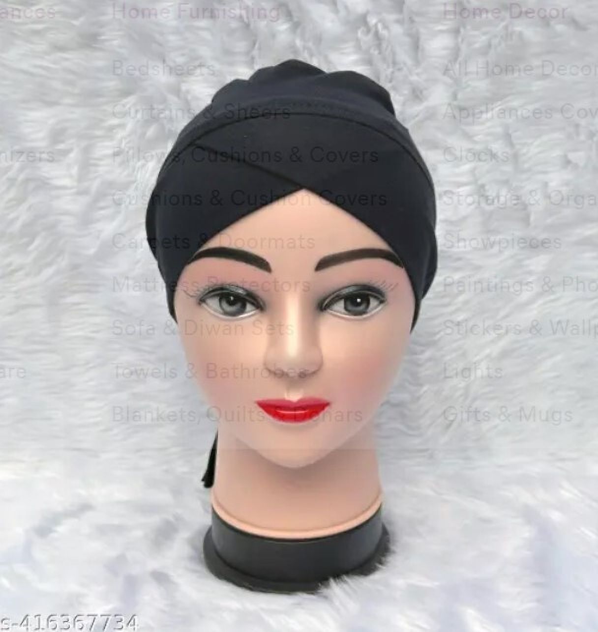 Solid Pure Cotton Women Black Scarf, Stole, Bluetooth Scarf, Faux Turtleneck Neck Cover-image-36