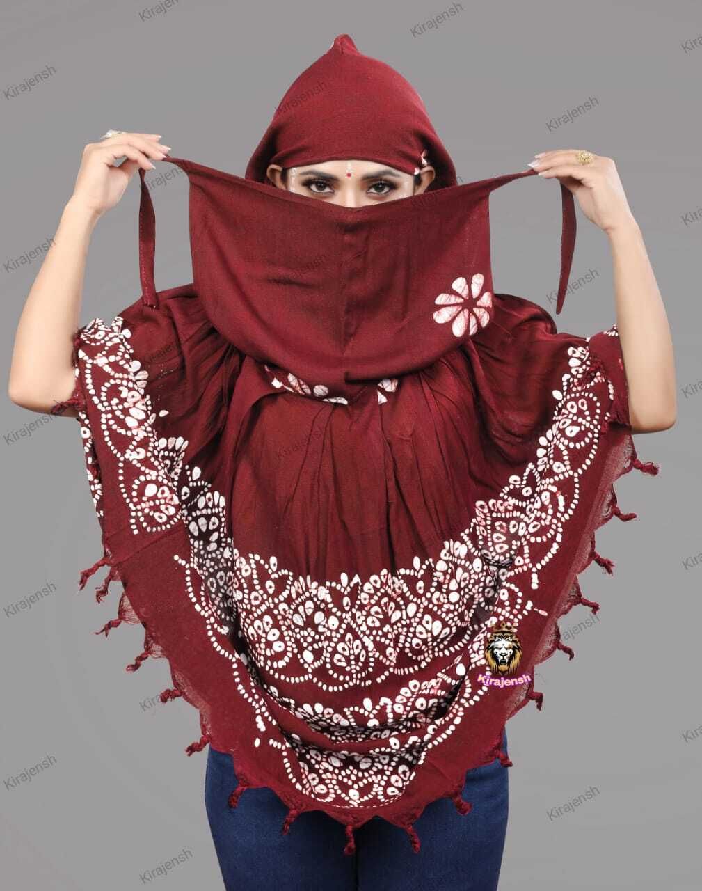 Printed Pure Cotton Women Maroon Fancy Scarf-image-46