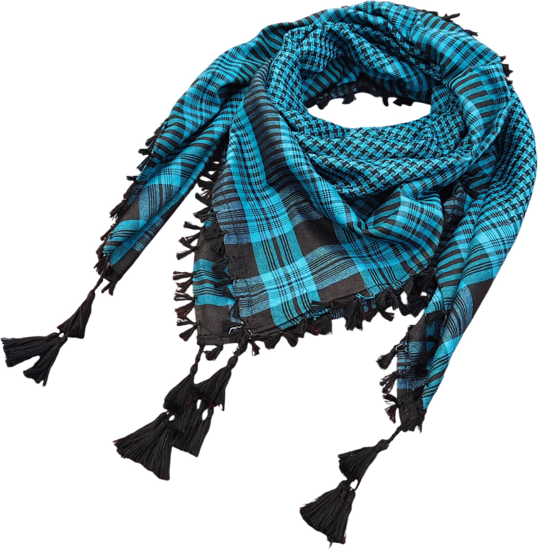 bakkah Woven Cotton Blend Men White, Black Scarf-picture-10