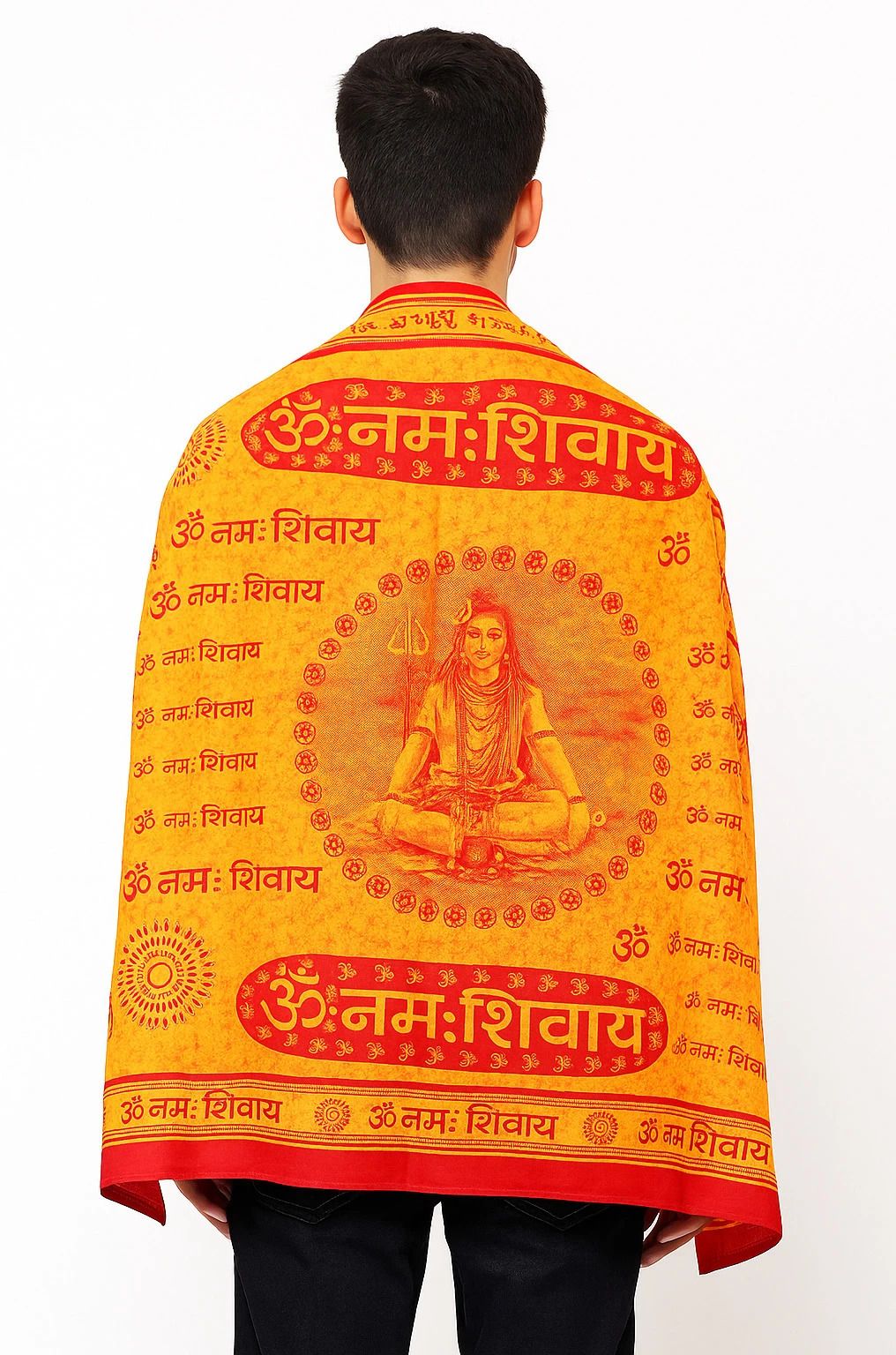 complayyer Printed Pure Cotton Men Orange Scarf-picture-21