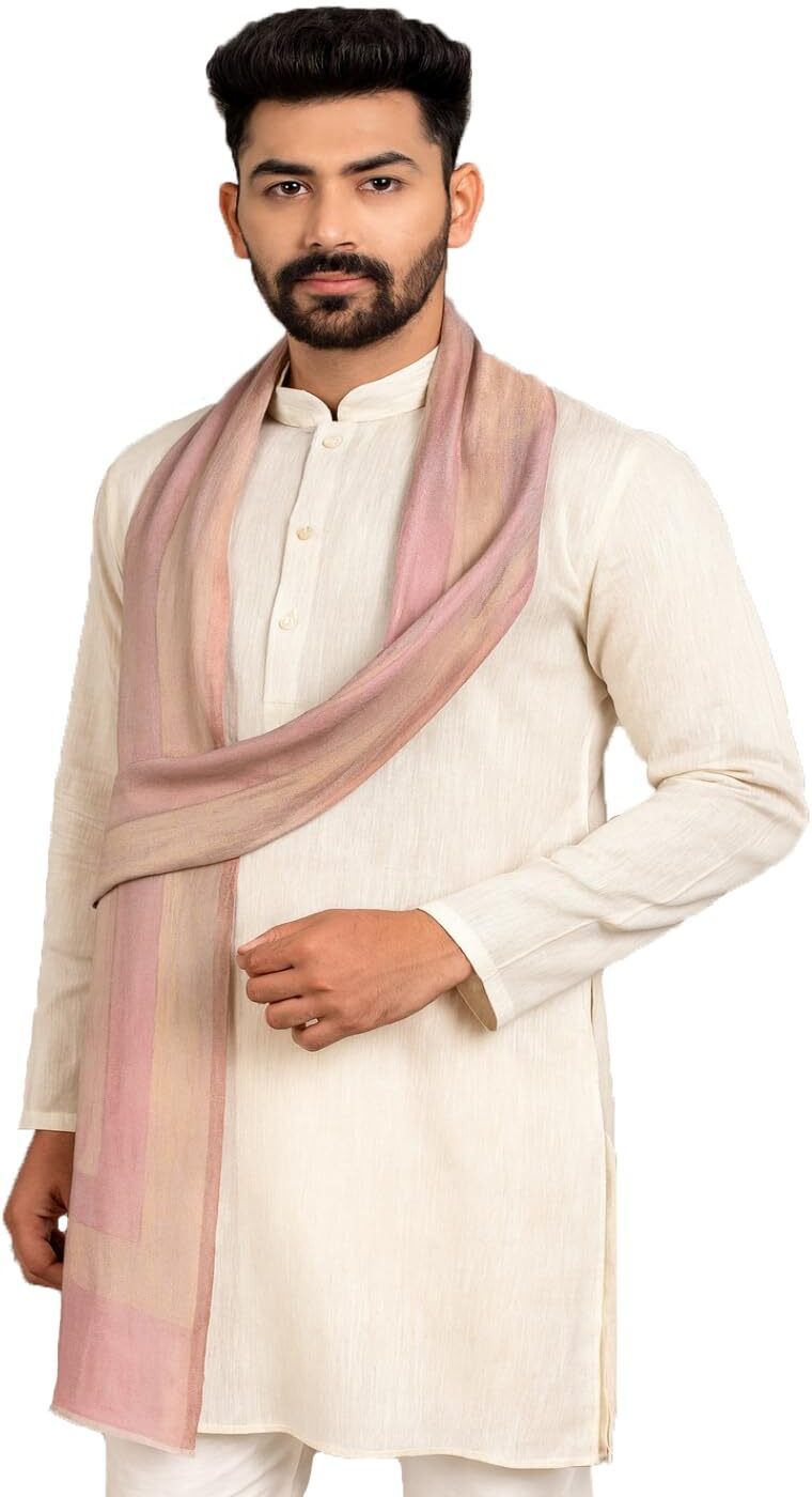 muffly Solid Wool Blend Men Pink Stole-picture-35