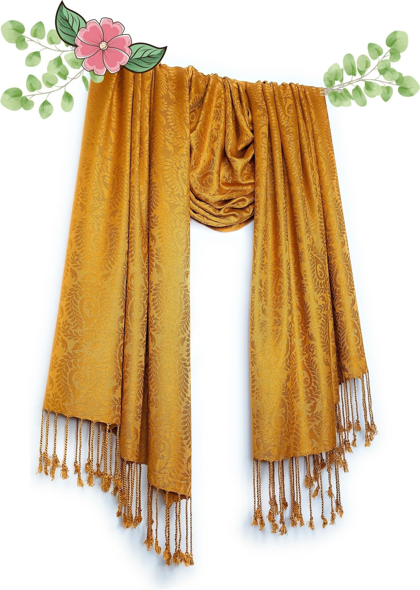 Woven Viscose Men Yellow Fancy Scarf, Scarf, Stole