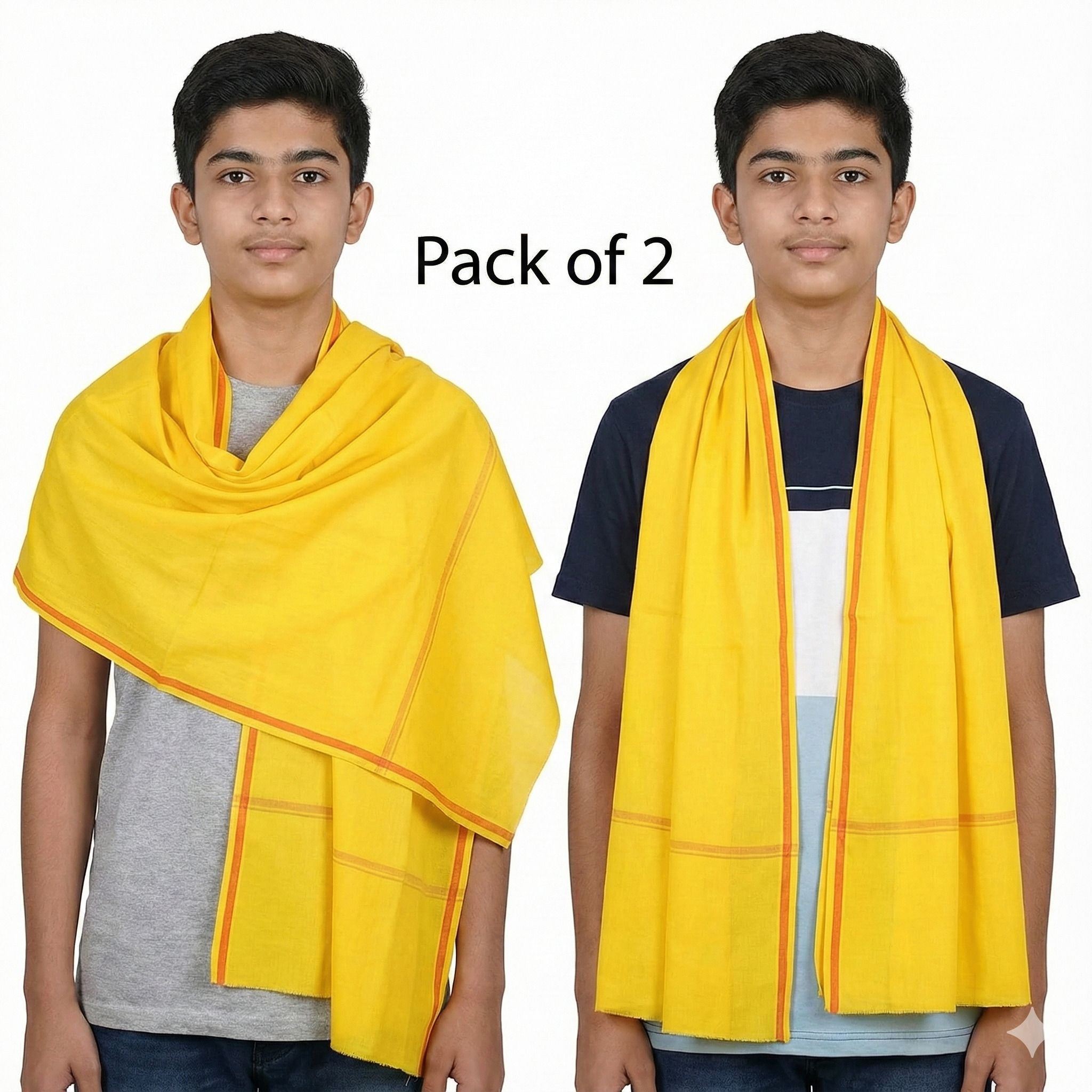 complayyer Solid Pure Cotton Men Yellow Scarf-picture-13