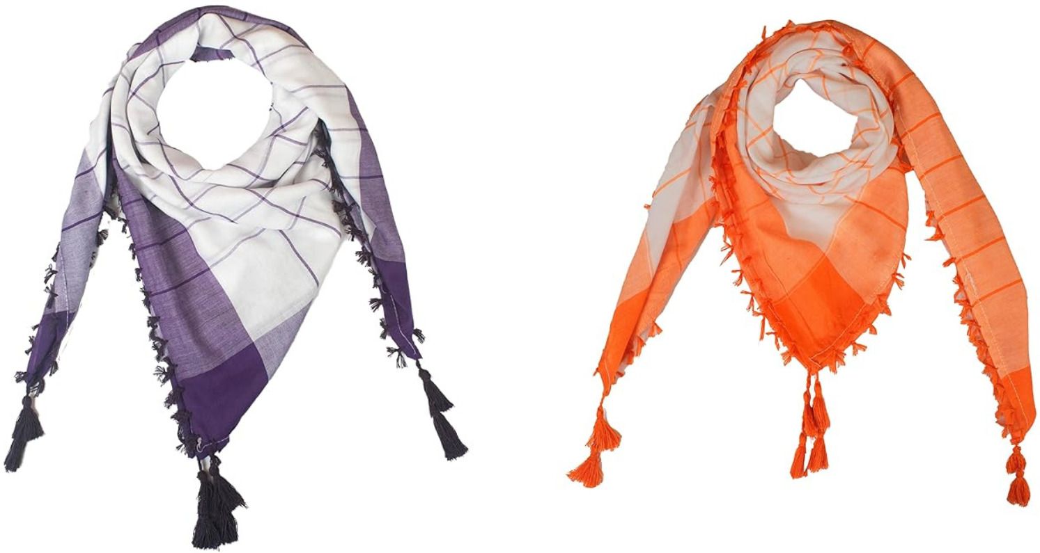 Embroidered Cotton Blend Men Orange, Purple Fancy Scarf, Scarf, Bluetooth Scarf, Stole-image-31