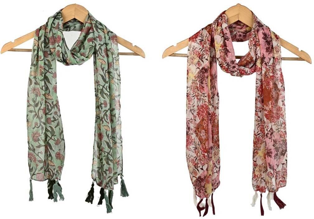 mss Printed Chiffon Women Multicolor Scarf, Stole, Fancy Scarf-picture-38