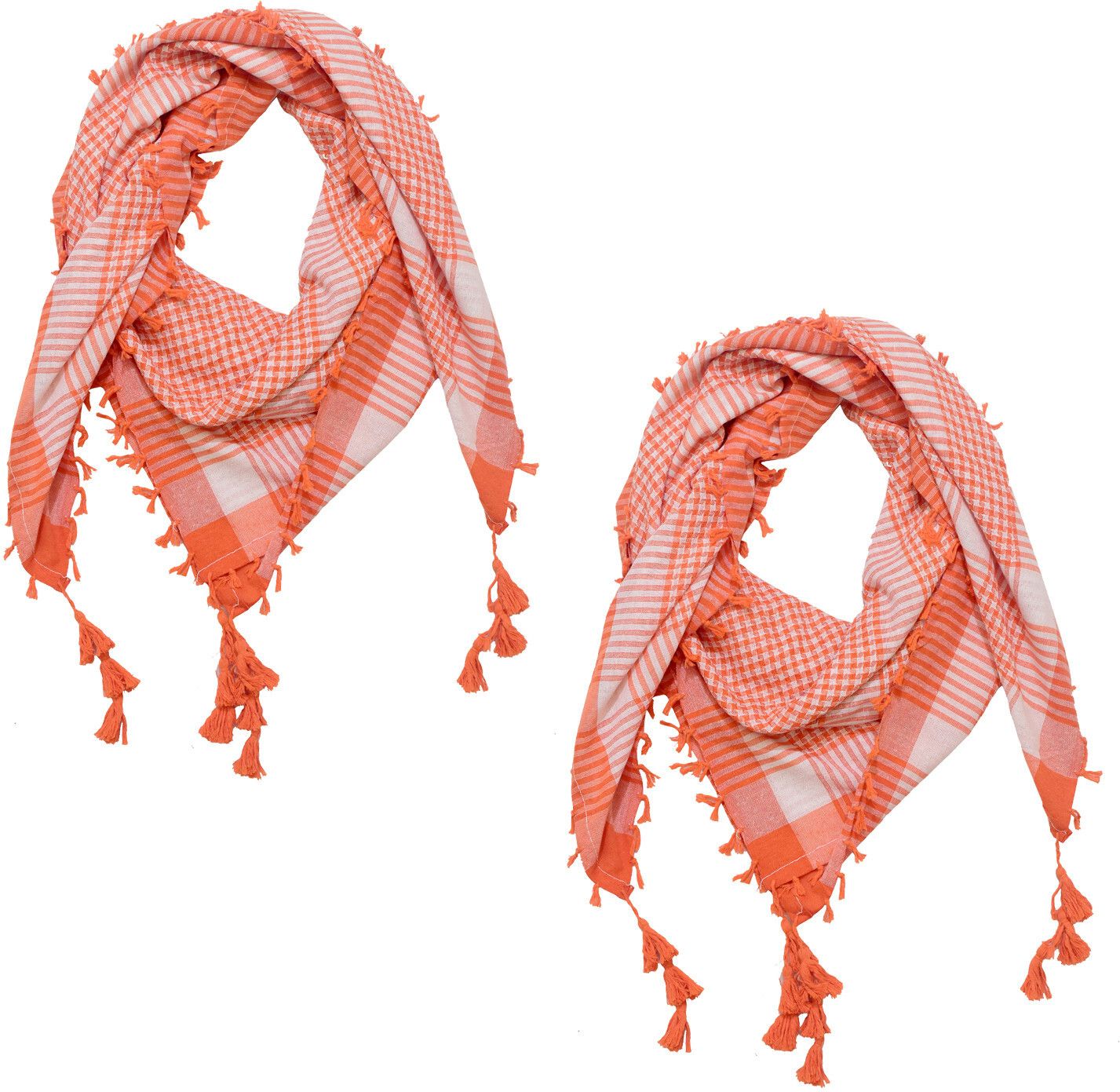 dulhan enterprises Checkered Cotton Blend Men Orange, White Scarf-picture-10