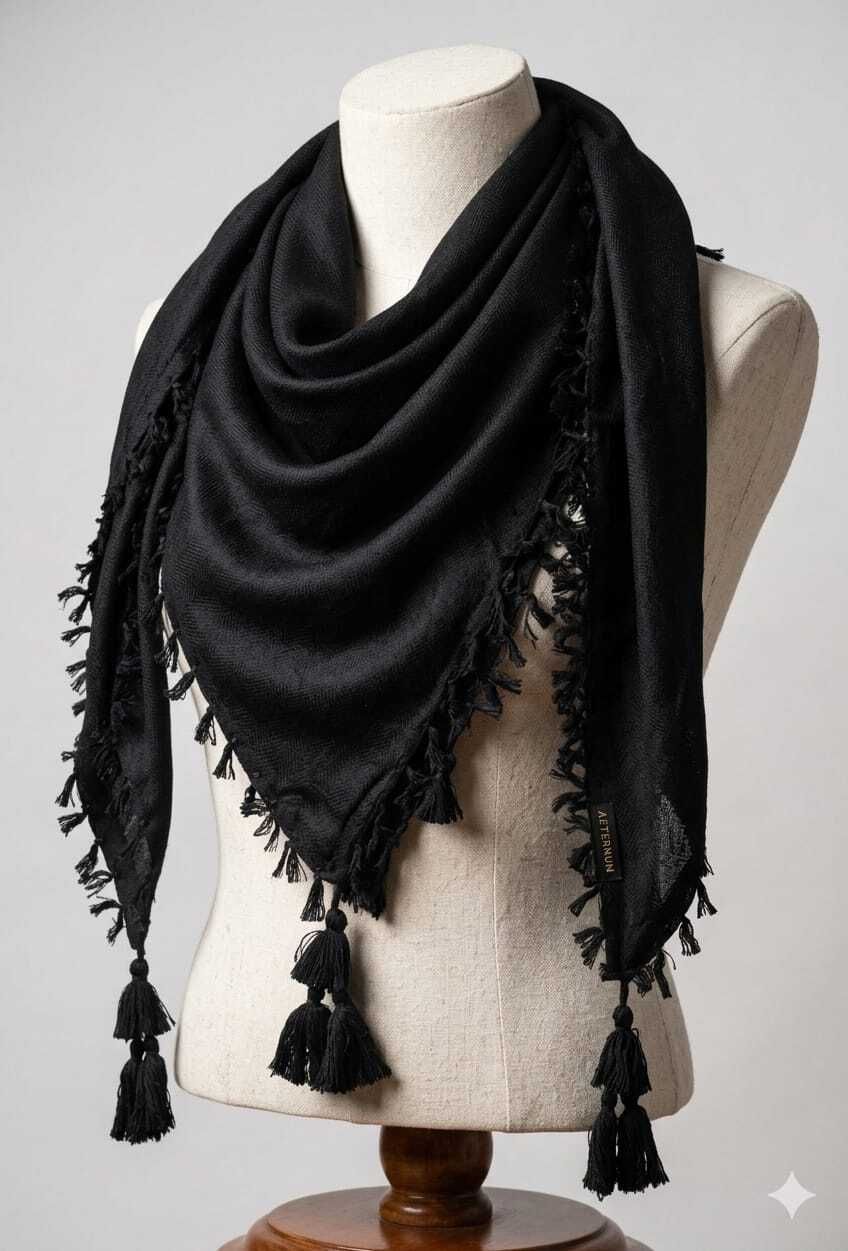 fabrix Solid Cotton Blend Men Black Fancy Scarf, Scarf, Stole, Faux Turtleneck Neck Cover, Bluetooth Scarf-picture-24