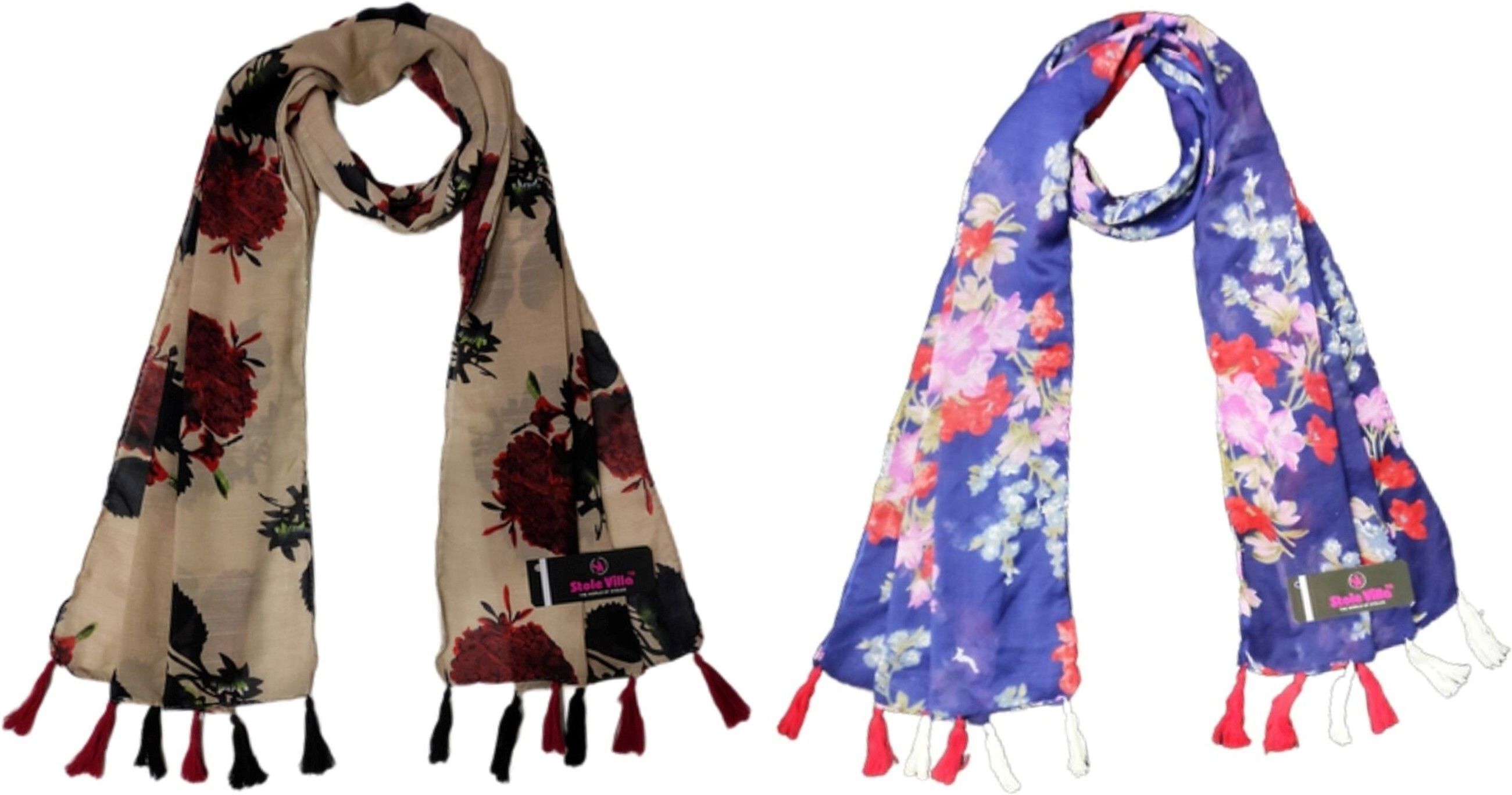 mss Printed Chiffon Women Multicolor Scarf, Stole, Fancy Scarf-picture-10