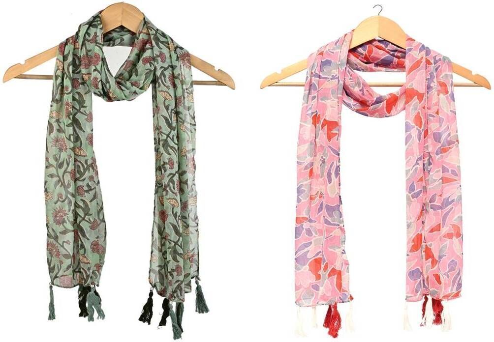 mss Printed Chiffon Women Multicolor Scarf, Stole, Fancy Scarf-picture-45