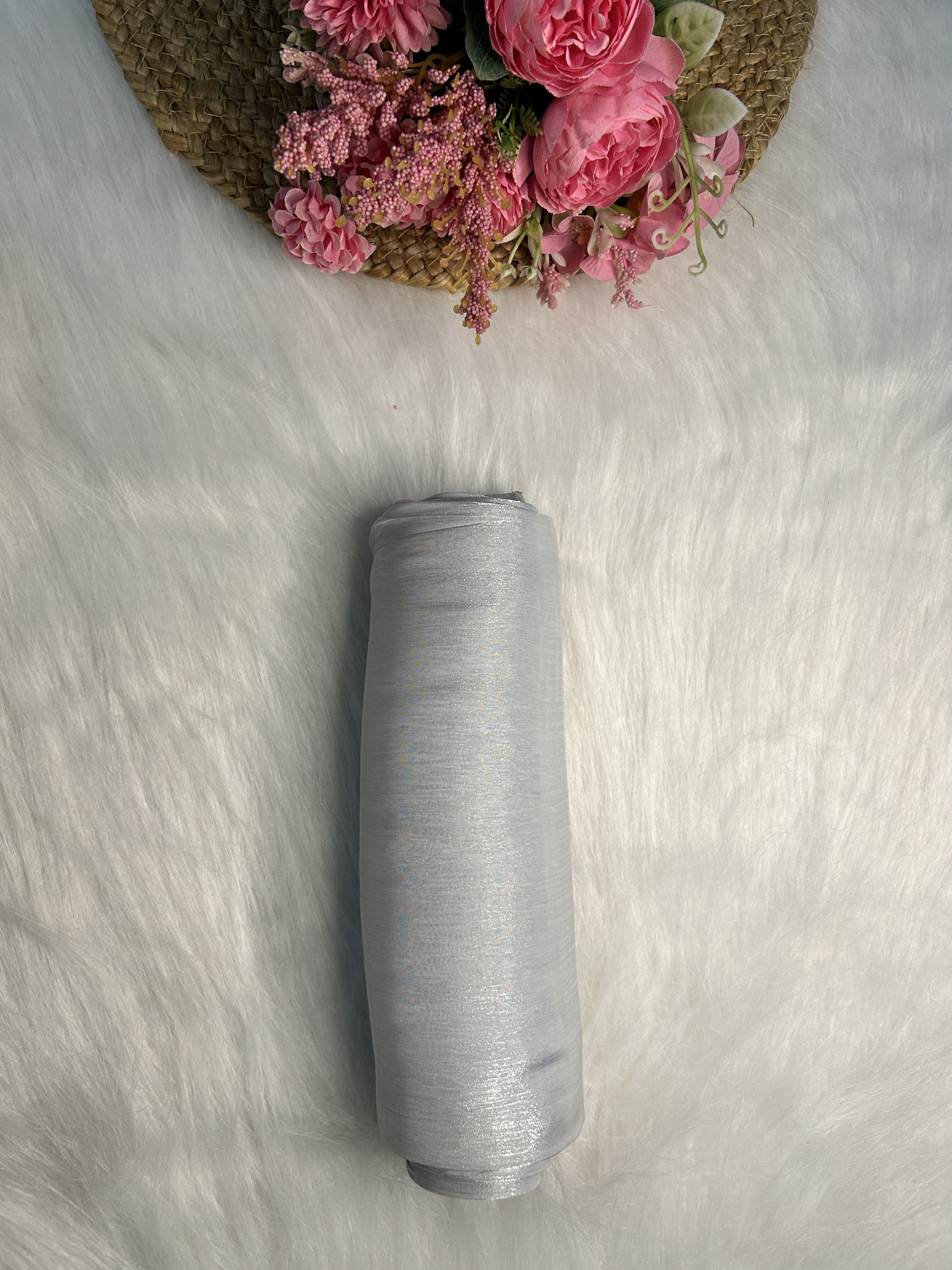 sm products Self Design Satin Blend Women Silver Fancy Scarf, Stole, Scarf-picture-19