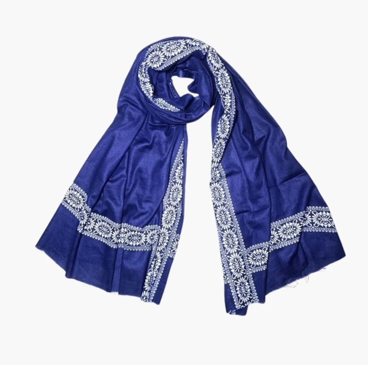weavewise Geometric Print Pure Cotton Men Blue Bluetooth Scarf, Fancy Scarf, Scarf, Stole, Faux Turtleneck Neck Cover-picture-12