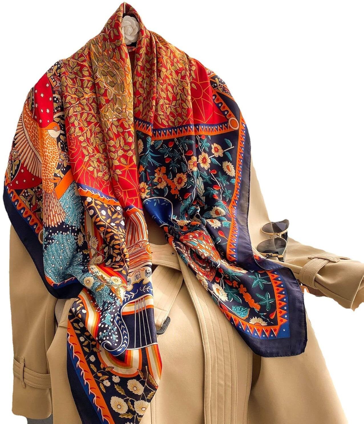 avante Printed Satin Blend Women Multicolor Fancy Scarf-picture-13