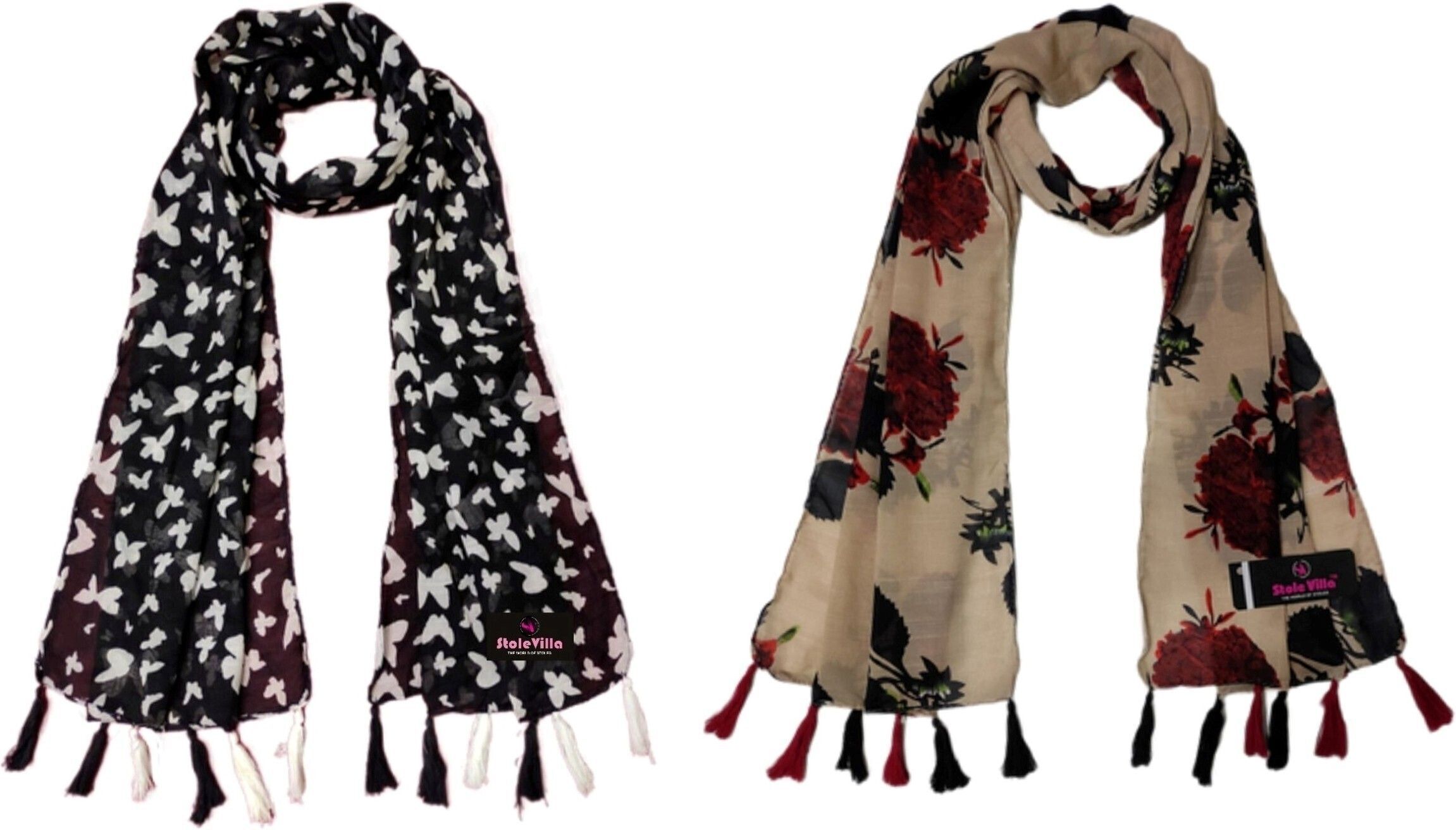 Printed Chiffon Women Multicolor Scarf, Stole, Fancy Scarf-image-34