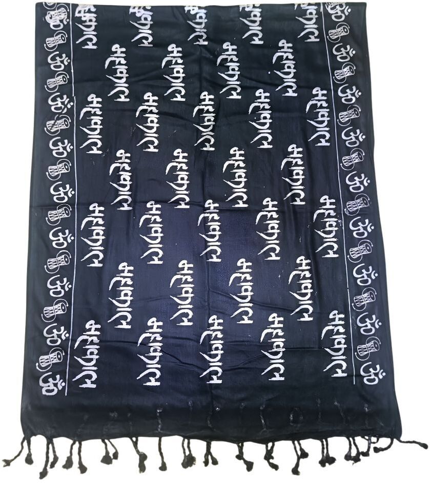 fabricium Printed Rayon Men Black Scarf-picture-17