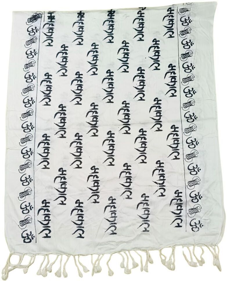 Printed, Self Design Rayon Men White Scarf-image-24