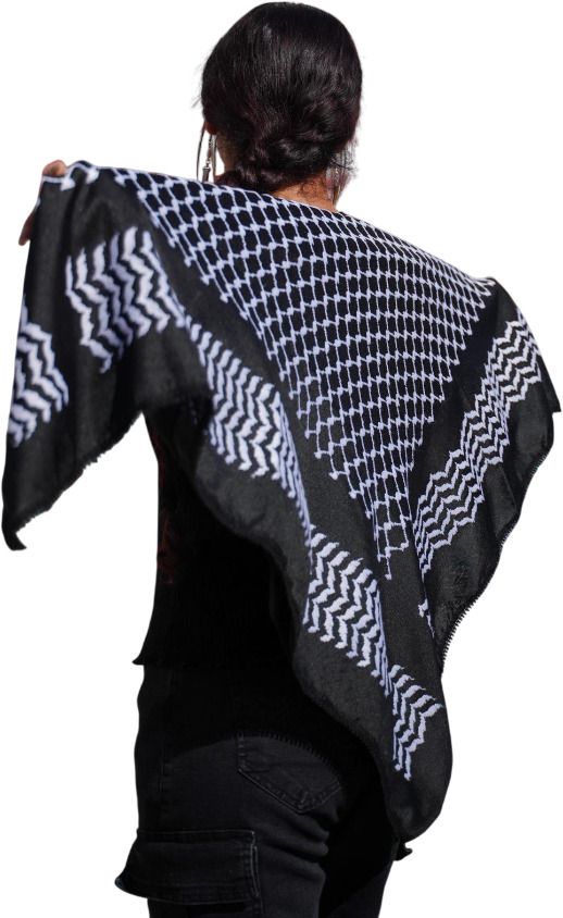 Checkered Cotton Blend Men Black, White Fancy Scarf, Scarf, Bluetooth Scarf, Stole