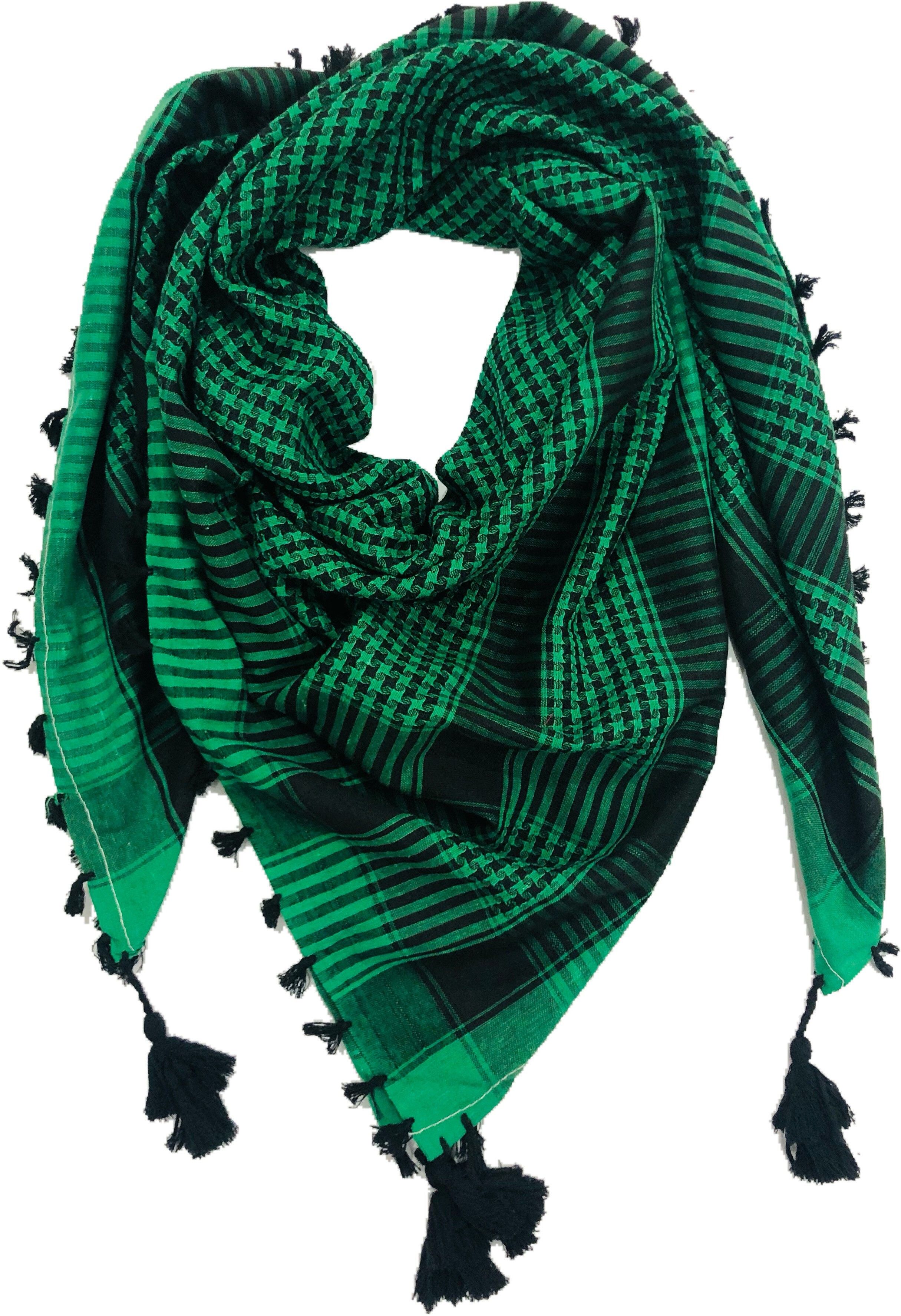 Checkered Cotton Blend Men Green, Black Stole, Fancy Scarf, Stole