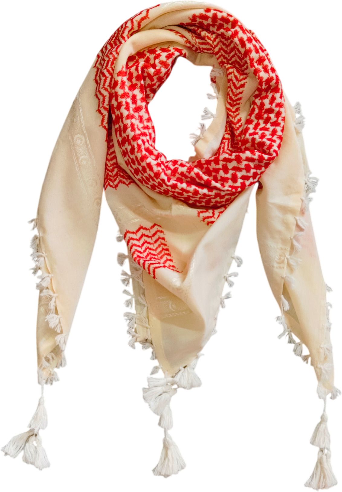 bakkah Checkered Cotton Blend Men White, Red Scarf, Fancy Scarf, Stole-picture-31