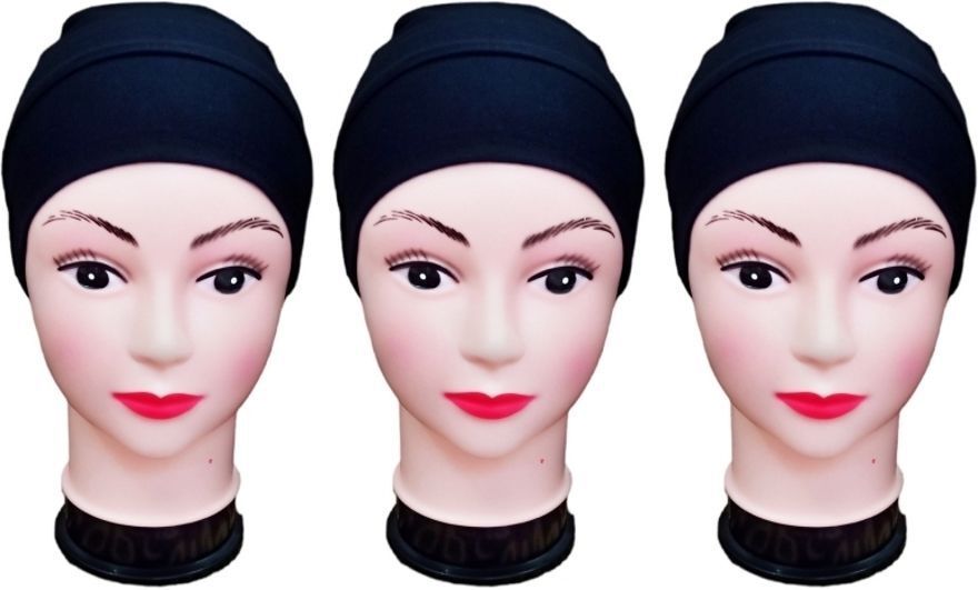 Solid Cotton Blend Women Black Scarf-image-48