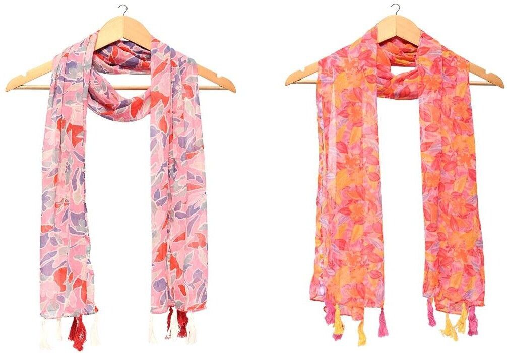 mss fashion Printed Chiffon Women Multicolor Scarf, Stole, Fancy Scarf-picture-13